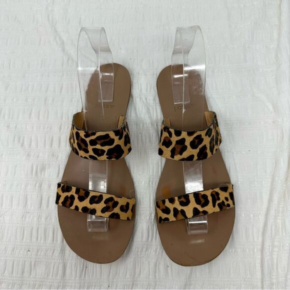 J. Crew Factory Double Strap Animal Print Sandals- Size 8 - Picture 4 of 13